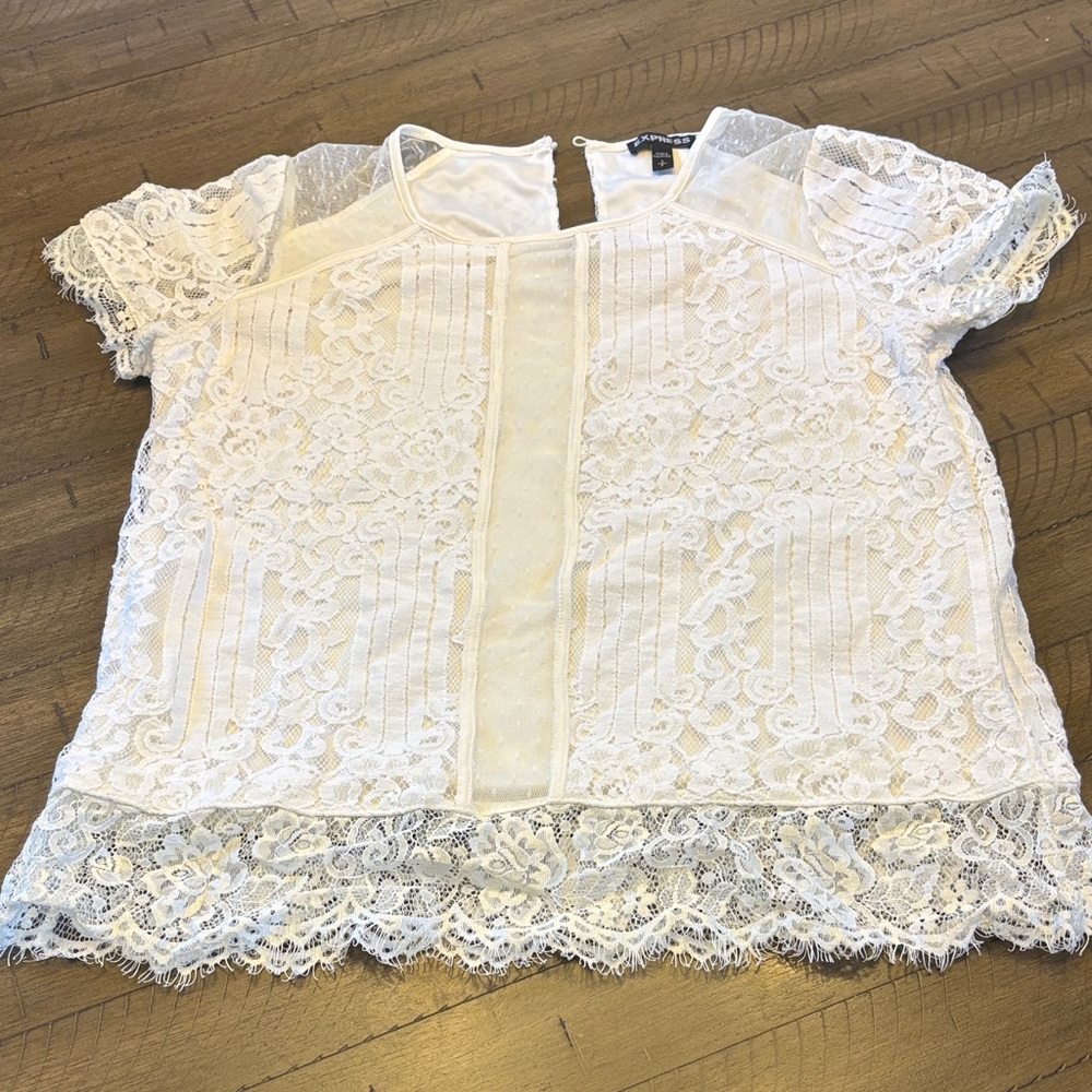 Express White Lace Blouse